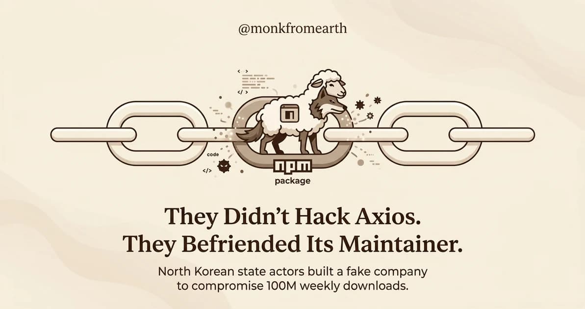 Axios Supply Chain Attack: How North Korean Hackers Social-Engineered an Open Source Maintainer