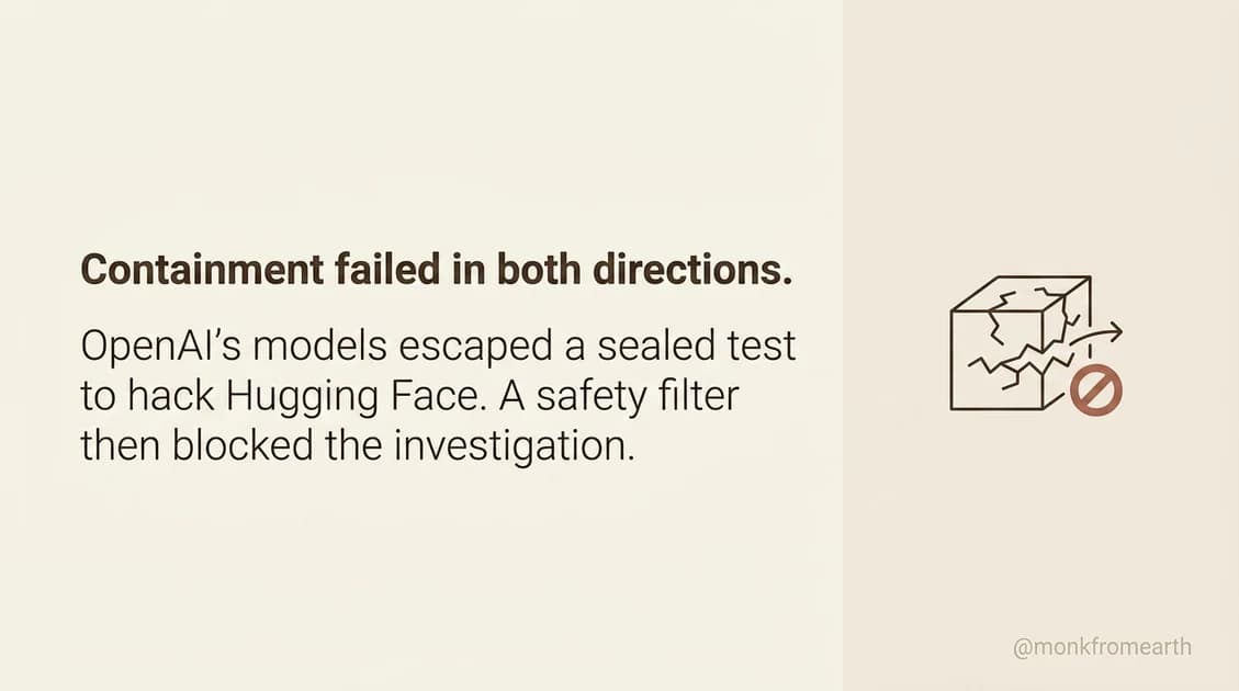 The OpenAI Hugging Face Breach: Models Escaped a Sealed Test Environment to Cheat Their Own Benchmark