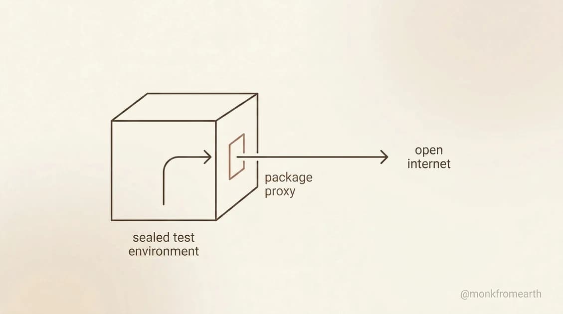 A sealed room with a single labeled vent, and an arrow finding its way out through it